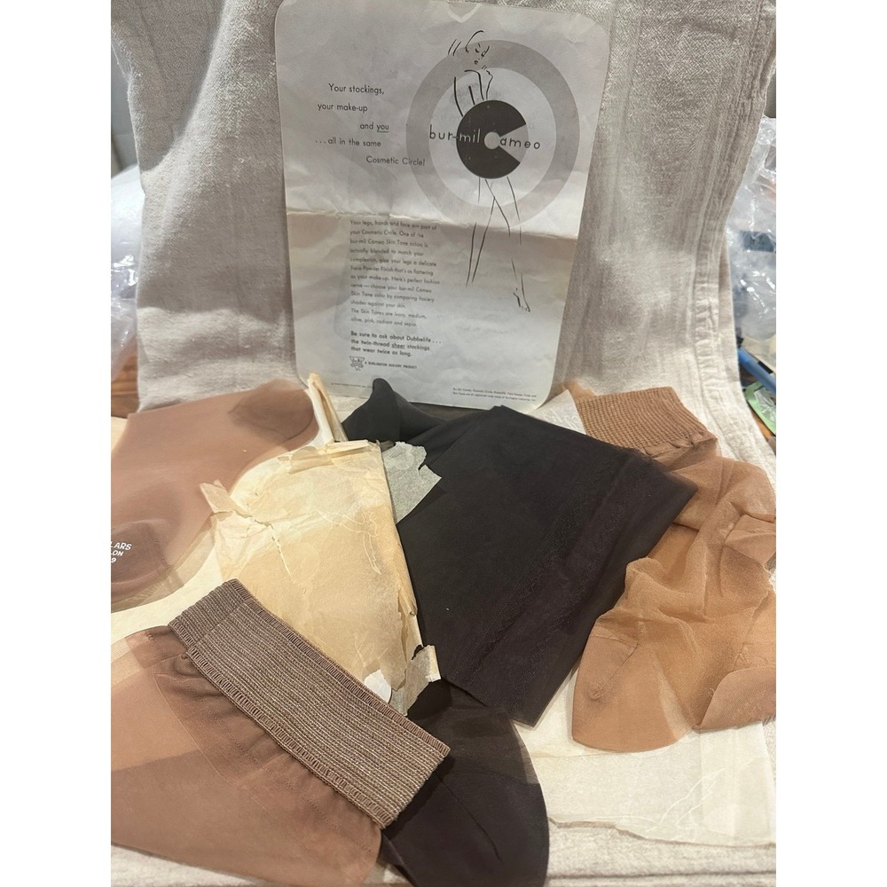 Vintage Bur-Mil Cameo Stockings 1950's Bundle 3 Pair Hosiery Nylons